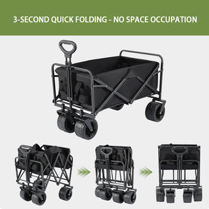 360 ° 旋回ホイール付き屋外折りたたみワゴンと耐久性のある600Dオックスフォード生地 - Product Image 3