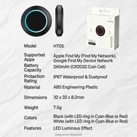 Localizador GPS Inteligente de Doble Sistema, Mini Rastreador de Objetos con Bluetooth y Luz para Uso Diario