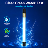Lampu Pembersih Air UV Efektif untuk Akuarium, Lampu Penghilang Air Hijau Cepat 10-40W, Alat Pembersih Akuarium yang Aman & Tahan Lama