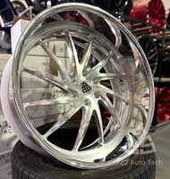 722Auto T6 Jantes forgées 18-22 pouces 9-12J à déport profond, finition Gunmetal, pour tout-terrain et course, homologuées JWL, entraxes 5x150/6x135 pour Ford F-150 Raptor