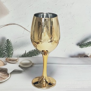 Wholesale Ama Zon Hot Sell Colorful Gold Plated Color Electroplated Personalized <strong>Wine</strong> Glass <strong>Goblet</strong> for Wedding Event Decor - Product Image 5