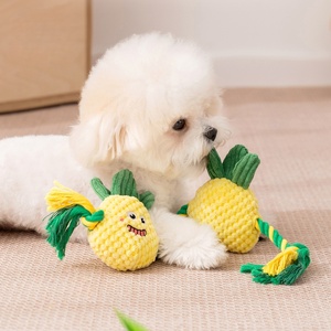 Jouets à mâcher pour animaux de compagnie en peluche non toxique, doux, amusants, en forme de fruits, écologiques, interactifs, durables, jouets à tirer pour chiots - Product Image 5