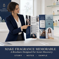 Brochure de Marketing Personnalisée pour l'Impression de l'Histoire de la Marque de Parfums, des Notes Olfactives et des Échantillons
