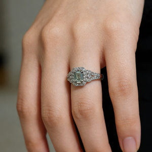 Bague de fiançailles unisexe en or massif 10K/14K/18K, diamant de laboratoire de qualité IGI VVS-VS, style classique, pour soirée, tendance, en grappe, personnalisable en argent - Product Image 2