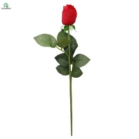 Rose artificielle en PU à toucher réel, tige unique, pour la décoration de la maison, des mariages, des fêtes et des bureaux