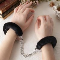 TT FOREST BDSM Menottes en acier inoxydable avec peluche, attaches de bondage, menottes de cosplay, jouets sexuels pour couple