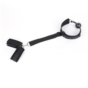 Black Webbing Hand And Neck <b>Restraint</b> With D Rings For Sexual <b>Bondage</b> Adult Use - Product Image 2