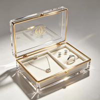 Boîte de rangement pour bijoux et cosmétiques en acrylique carré épaissi de qualité constante