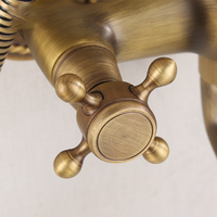 Ensemble de douche en laiton bronze antique avec robinet de pluie apparent pour salle de bain