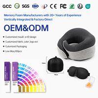 Fabricant OEM/ODM en gros, oreiller de voyage ergonomique 3 en 1 pliable, oreiller de voyage en mousse à mémoire de forme pour les voyages