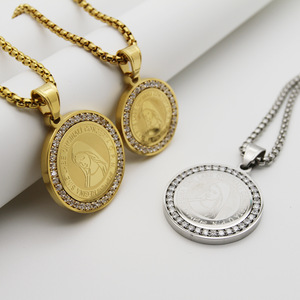 Irgin Maria – pendentif en acier inoxydable, breloques en zircon vierge marie pour bébé, épingle de décoration - Product Image 2