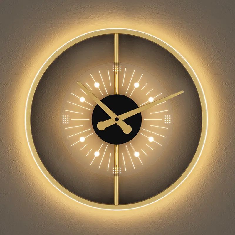 Latest Design Nordic Led Wall Lamp Modern Background Decor creative Wall sconces Clock Shape Gold LED Wall Light