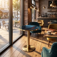 Table de bar moderne de luxe pour salle à manger, appartement, salle de sport, avec plateau en verre, acier inoxydable, pierre frittée et bois