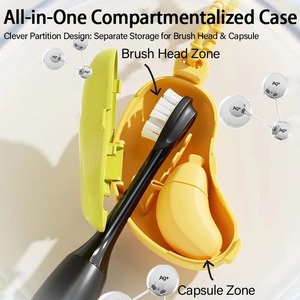 Banana toothbrush protective cap with toothpaste <b>storage</b> <b>box</b> - compact and convenient - essential toothbrush cover for travel - Product Image 5