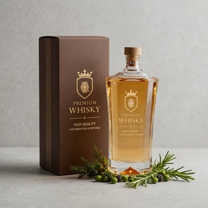 Bouteille de luxe 500 ml en verre super flint avec base lourde et bouchon en liège, vide, pour spiritueux, liqueur, whisky, vodka, brandy, <span class=keywords><strong>gin</strong></span>, vente en gros personnalisée, directement de l'usine - Product Image 2