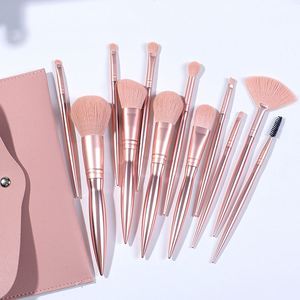 Maange — ensemble de pinceaux de <span class=keywords><strong>maquillage</strong></span> professionnels, luxe, couleurs mates, pour cosmétique, avec housse de voyage, en or Rose, haute qualité, 12 pièces - Product Image 4