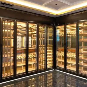 Design And Custom Stainless Steel Wood Wine Rack Cabinet With Refrigerator