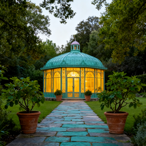 <span class=keywords><strong>Serre</strong></span> en <span class=keywords><strong>verre</strong></span> avec structure en fer de style victorien, bâtiment de jardin extérieur complet pour événements et horticulture - Product Image 2