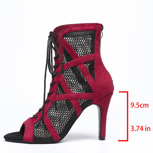 Chaussures de <span class=keywords><strong>Danse</strong></span> à Talons Hauts Bachata Rouges Bottes de <span class=keywords><strong>Danse</strong></span> de Salon Salsa Jazz Latin Swing Sandales de Fête pour Femme - Product Image 2