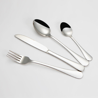 24 pièces Ensemble de couverts de table en acier inoxydable doré