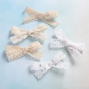 lace bowknot hair clips Design Hair Clips Fancy Hair Accessories Thin Bowknot For girls and Women