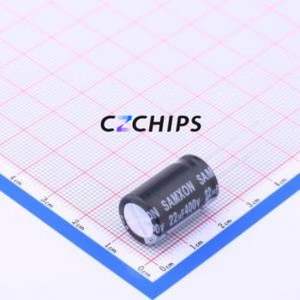 ERT226M2GI20RR ตัวเก็บประจุอลูมิเนียมอิเล็กโทรไลติกผ่านรูส่วนประกอบรู (THT) D12.5xL20mm 22uF 20% 400V 5mm - Product Image 1