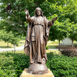 QUYANG - Estatua <span class=keywords><strong>de</strong></span> Jesús Sagrado Corazón <span class=keywords><strong>de</strong></span> Bronce <span class=keywords><strong>de</strong></span> Tamaño Real, Escultura Religiosa <span class=keywords><strong>de</strong></span> Bronce Fundido para Decoración <span class=keywords><strong>de</strong></span> Iglesias y Patios - Product Image 3