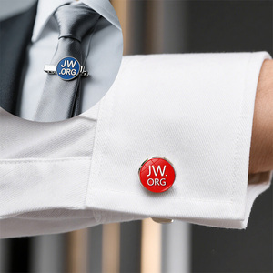 Ensemble de boutons de manchette et de barrette à cravate <span class=keywords><strong>JW</strong></span> Emblem avec logo personnalisé, vente en gros d'usine, accessoires de mode en métal pour hommes - Product Image 5