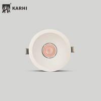 Grand bol en dôme blanc sable en Aluminium moulé sous pression, antireflet profond fixe IP44 faible UGR encastré 9W COB LED Spot lumineux