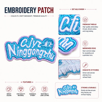Patchs brodés personnalisés en gros avec mots anglais, lettres colorées, badges thermocollants pour vêtements, sacs, chapeaux