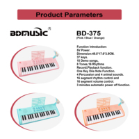 Teclado Electrónico Portátil de Plástico de 37 Teclas, Juguete de Piano, Instrumento Musical Duradero para Niños, Colores Vivos, Personalizable de Fábrica
