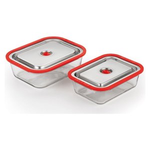 Contenedores al vacío (1,95Lt) GRATIS Inox y Rojo ACO1138 - Product Image 1