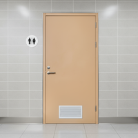 Porte de chambre d'hôpital en acier avec panneau de vision, grille de ventilation latérale, ouverture latérale, design minimaliste, fonction antivol, garantie 1 an