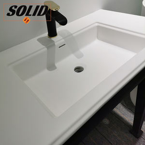 Usine vente Culture pierre <span class=keywords><strong>sous</strong></span> comptoir lavabo acrylique salle de bain visage bassin solide Surface Double évier - Product Image 5
