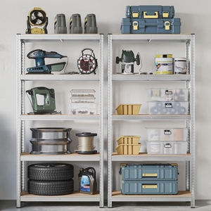 Estanterías de Garaje de <span class=keywords><strong>5</strong></span> Niveles, Resistentes, Ajustables, Antioxidantes, de MDF, Sin Tornillos, 175 kg por Estante, Recubrimiento en Polvo, Color Verde Cobertizo - Product Image 2