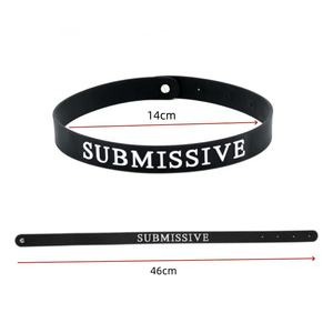 SM Bondage esclavo cuello Correa Collar carta decorar sumiso coqueteo collar restricción Bondage juguete sexual para <span class=keywords><strong>parejas</strong></span> - Product Image 2