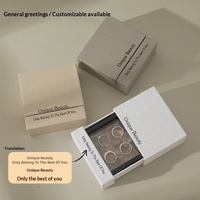Boîte à bijoux Shaher Luxury Matte Earth Tone, modèle 100149, logo personnalisé, tiroir carré coulissant, insert en carton et mousse, pour collier et bague