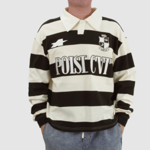 Magliette <span class=keywords><strong>Polo</strong></span> a Righe per <span class=keywords><strong>Uomo</strong></span> in 100% Cotone di Alta Qualità con Logo Ricamato Personalizzato a Maniche Lunghe Stile Rugby - Product Image 3