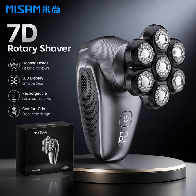 MS-680 Multi-Functional Kit for Face & Body Hair Trimming Nose Ear Hair Clippers Waterproof 7D Head Electric Shaved Machine