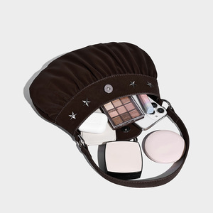 2025 가을 겨울 빈티지 다크 브라운 인조 스웨이드 겨드랑이 가방 독특한 Y2K 스타 스타일 싱글 숄더 크로스 바디 백 여성 프리미엄 핸드백 - Product Image 5