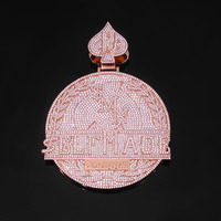 NUOYA Pendentif Hip Hop personnalisé avec logo personnalisé Pendentif en diamant glacé avec breloque bling Chaîne en argent massif Bijoux de rappeur Cadeaux