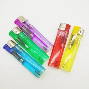 Nepal Slim lighter disposable Premium Slim Electronic Lighters Transparent/Solid color DY-062