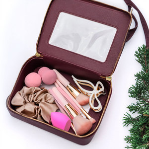 Trousse de Maquillage Portable <span class=keywords><strong>en</strong></span> Similicuir PU Haut de Gamme Royal Fair avec Fermeture Éclair Dorée pour Voyage et Articles Personnels - Product Image 2