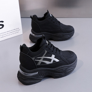 Zapatillas Deportivas de Malla para Mujer, con Cordones, Punta Redonda, Transpirables, Suela Gruesa, Entresuela de EVA, Suela Exterior de Goma, para Todas las Temporadas, Blancas - Product Image 4