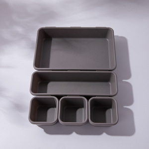 Caixa De Armazenamento De Plástico Desktop Separado Cosméticos Organizador Caixa De Combinação Livre Gaveta De Armazenamento Caixa Divisores De Armazenamento - Product Image 5