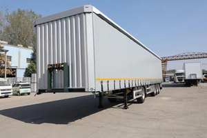 <b>Trailer</b> Truck 3 Axles Enclosed Box Cargo Transport Tarpaulin Sliding Curtain Side Semi <b>Trailer</b> - Product Image 4