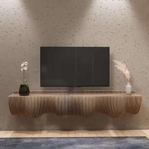 Étagère décorative flottante en bois de luxe ML-WD042, qualité stable pour chambre, entrée, café, manoir - Product Image 1