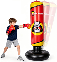 Sac de frappe gonflable, sac de boxe autoportant avec base lestée pour enfants et adultes, fitness et anti-stress en intérieur