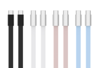 Câble USB C vers USB C 240W PD à charge rapide 5A, ultra fin, plat, type C, en nylon tressé, résistant, pour la synchronisation des données, compatible avec iPhone 15