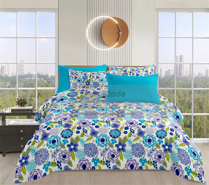 Juego <span class=keywords><strong>de</strong></span> <span class=keywords><strong>sábanas</strong></span> <span class=keywords><strong>de</strong></span> 6 piezas con estampado floral <span class=keywords><strong>de</strong></span> bambú barato, tamaño King Queen con sábana bajera plana, funda <span class=keywords><strong>de</strong></span> almohada, juego <span class=keywords><strong>de</strong></span> cama para uso en Hotel - Product Image 4